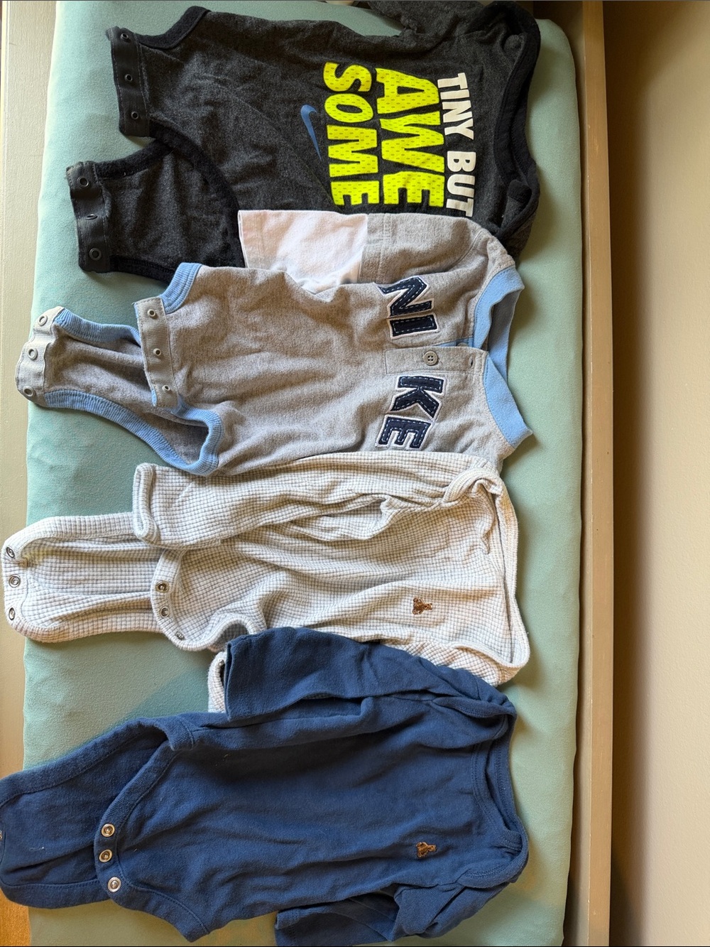 Nike Kids Long Sleeve Bodysuit Set in Black, Gray, Blue, Cream